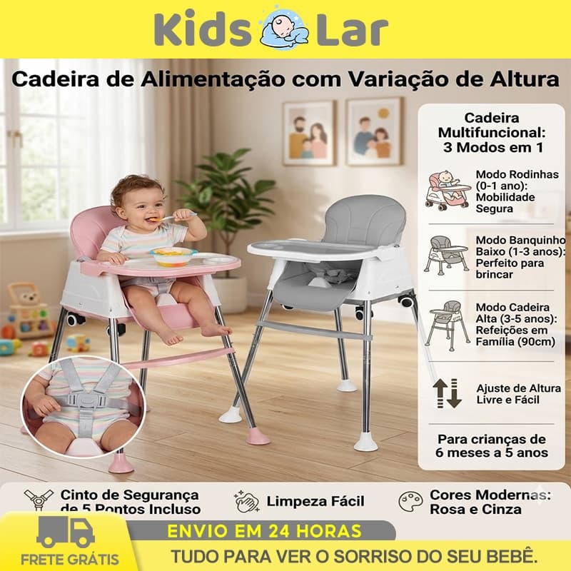 4 Em 1 Cadeira de Alimentação Infantil Portátil Com Bandeja Removível Ajustável Multiuso Para Bebê 6 Meses a 4 Anos