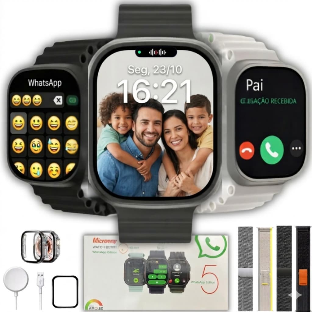 Relogio Smartwatch Ultra U5 PLUS Serie 11 49mm Amoled MICROWEAR