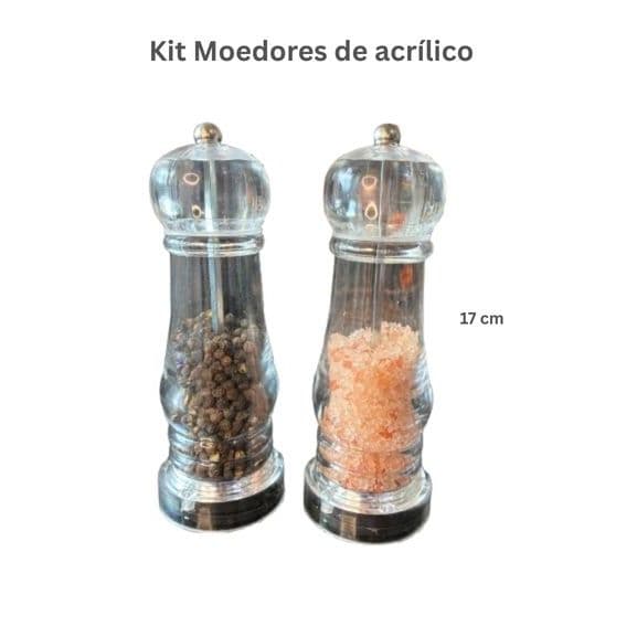KIT MOEDOR DE SAL GROSSO E PIMENTA MOEDOR DE PIMENTA E SAL, ESCOLHA PERFEITA PARA COZINHA E SALA DE JANTAR