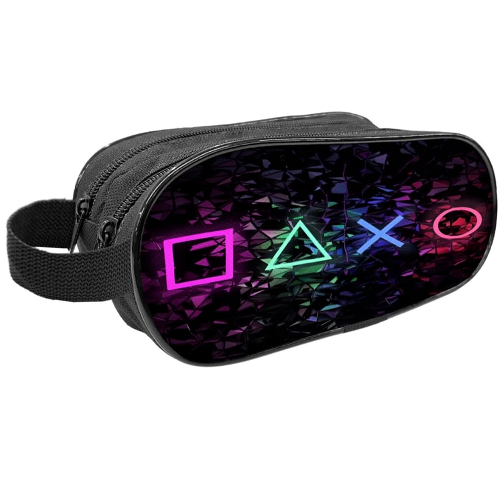 Estojo Escolar 2 Divisórias Controle Video Game PlayStation Gamer Porta Lápis