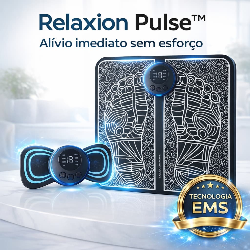 Kit Massageador Elétrico EMS Com Tapete Massageador Para Pés Corpo Relaxamento Muscular USB
