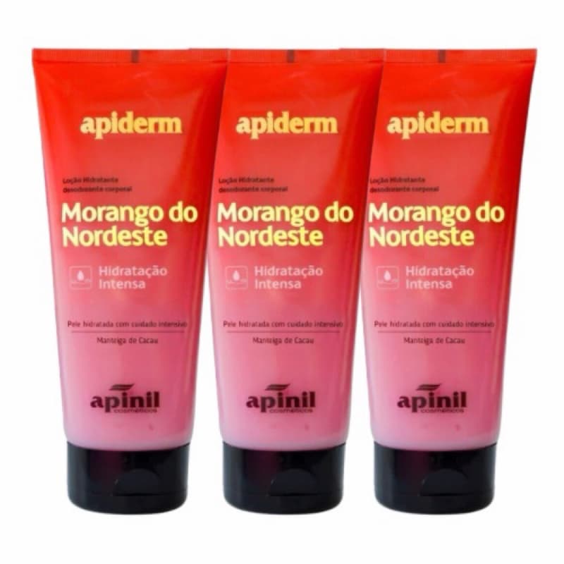 KIT 3 Hidratante Corporal MORANGO DO NORDESTE Creme Loção 190g - REVENDA ATACADO