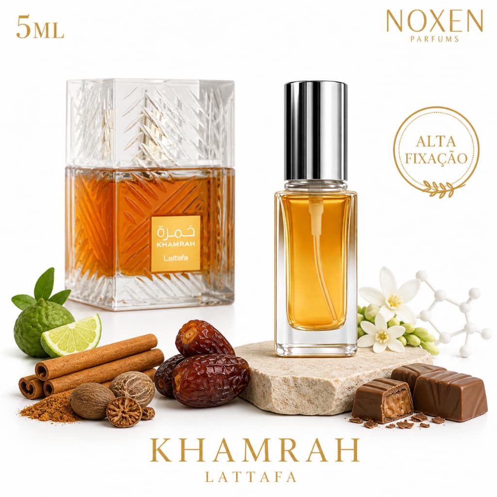Perfume Masculino 5ml Premium Vidro Spray Khamrah Doce Intenso Elegante Importado