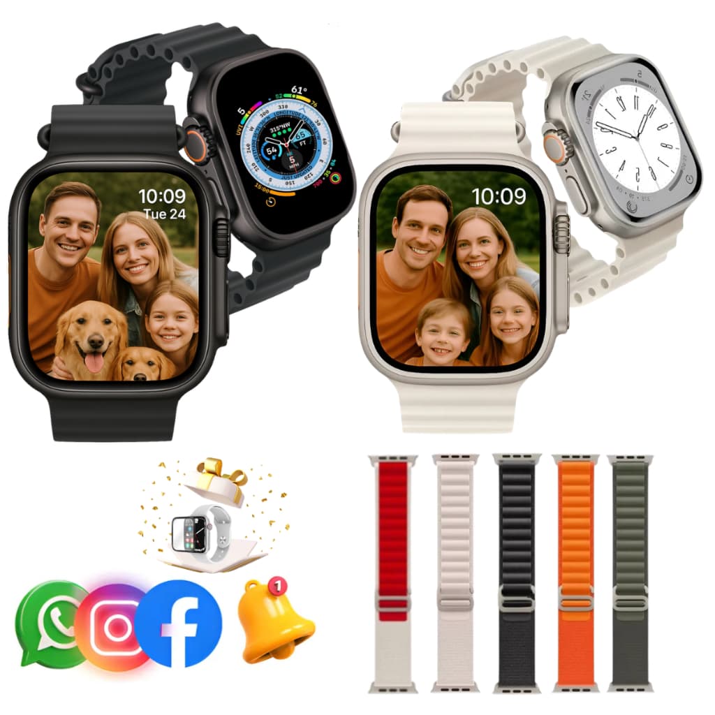 Relogio Smartwatch U11S Ultra 2.0 Bluetooth com Chamada Músic Player Troca Pulseira Notificação