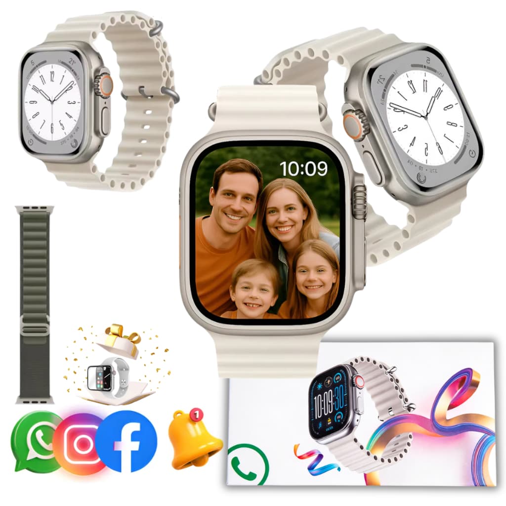 Relogio Digital Smartwatch U11S Ultra 2.0 Bluetooth com Chamada Músic Troca Pulseira Notificação