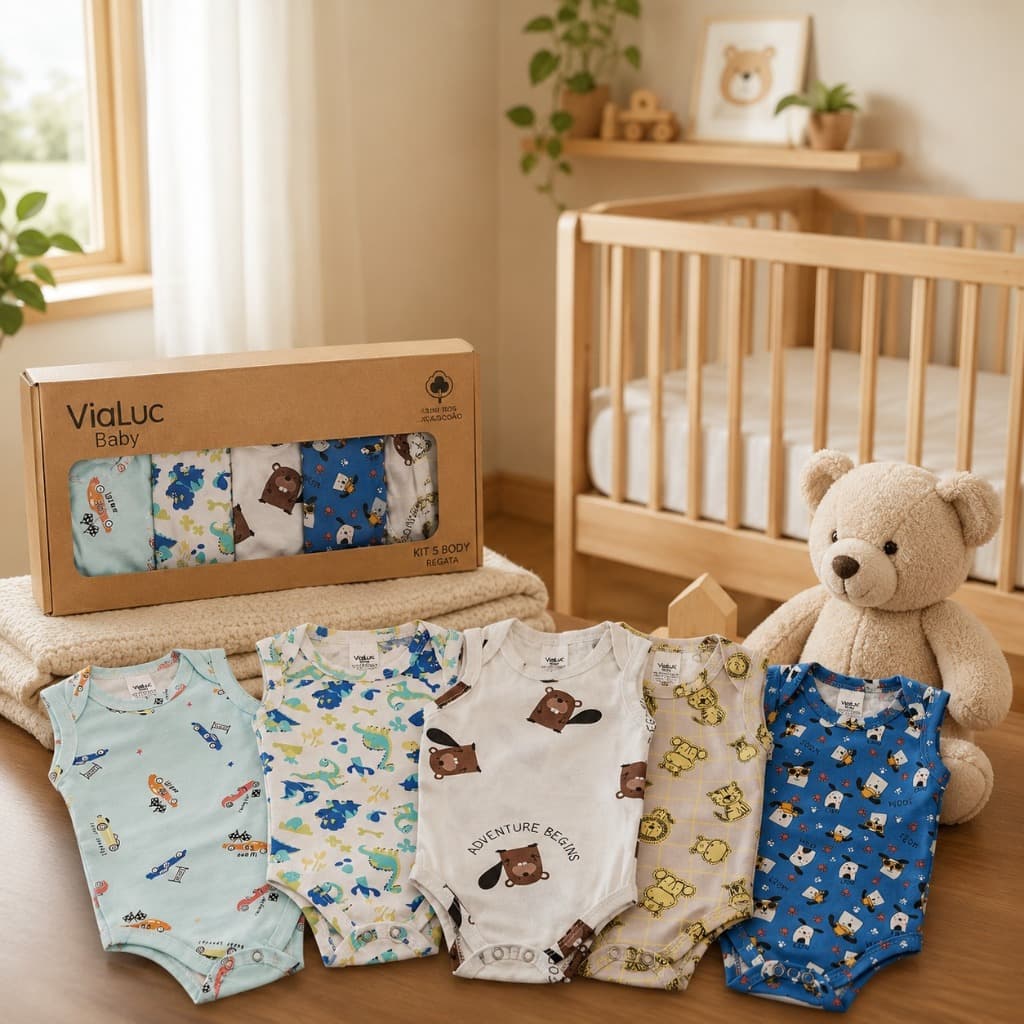 body bebê menino regata estampado sem manga algodão que estica kits com 3 e com 4 bodys enxoval