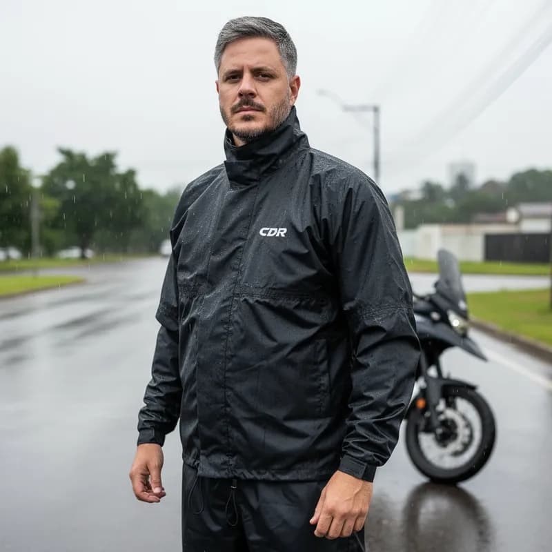 Capa de Chuva Jaqueta Para Motoqueiro em Nylon 100% Impermeável CDR Motoboy