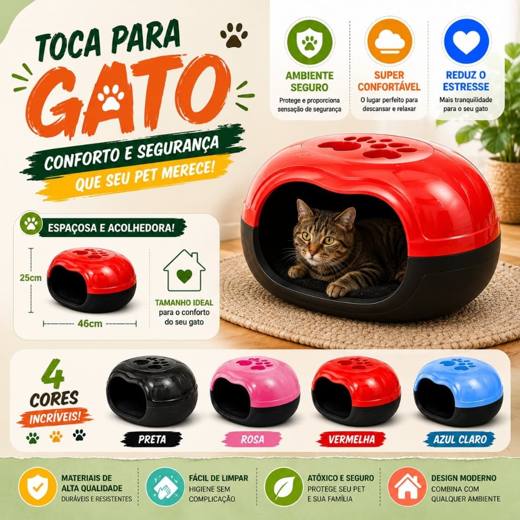 Toca Casinha Cama Para Gato Mec Pet Casa Esconderijo Arredondada Confortávelo