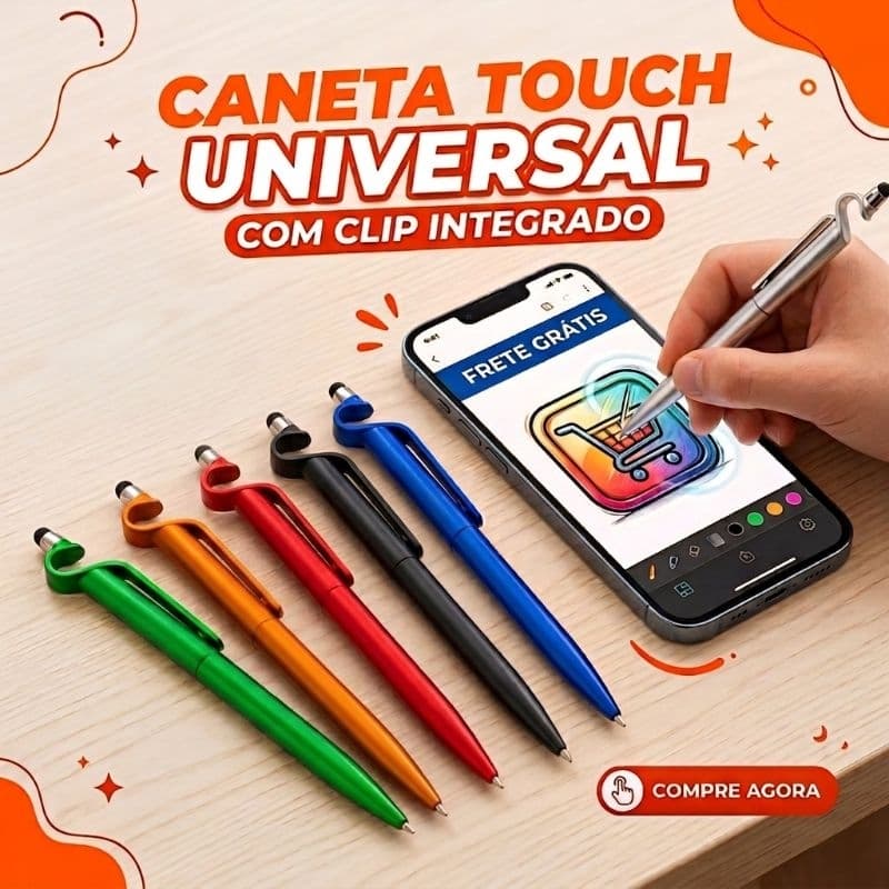 Caneta touch universal 1, 5 e 10 unidades suporte para tablets e celular Android e iphone cores diversas, entrega Rápida