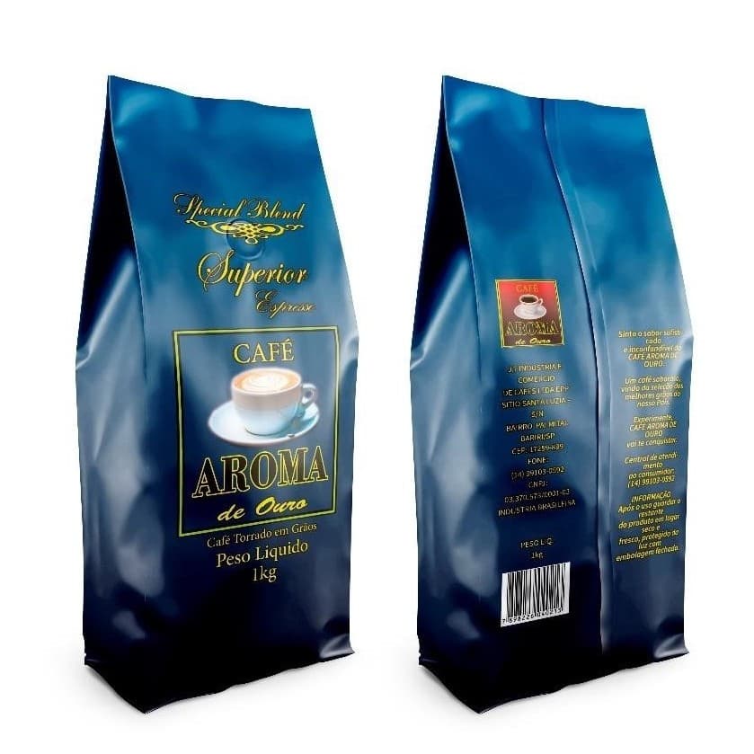 Café em Grão Superior | Aroma de Ouro Pacote de 1Kg | 100% Arabica | Bebida Dura