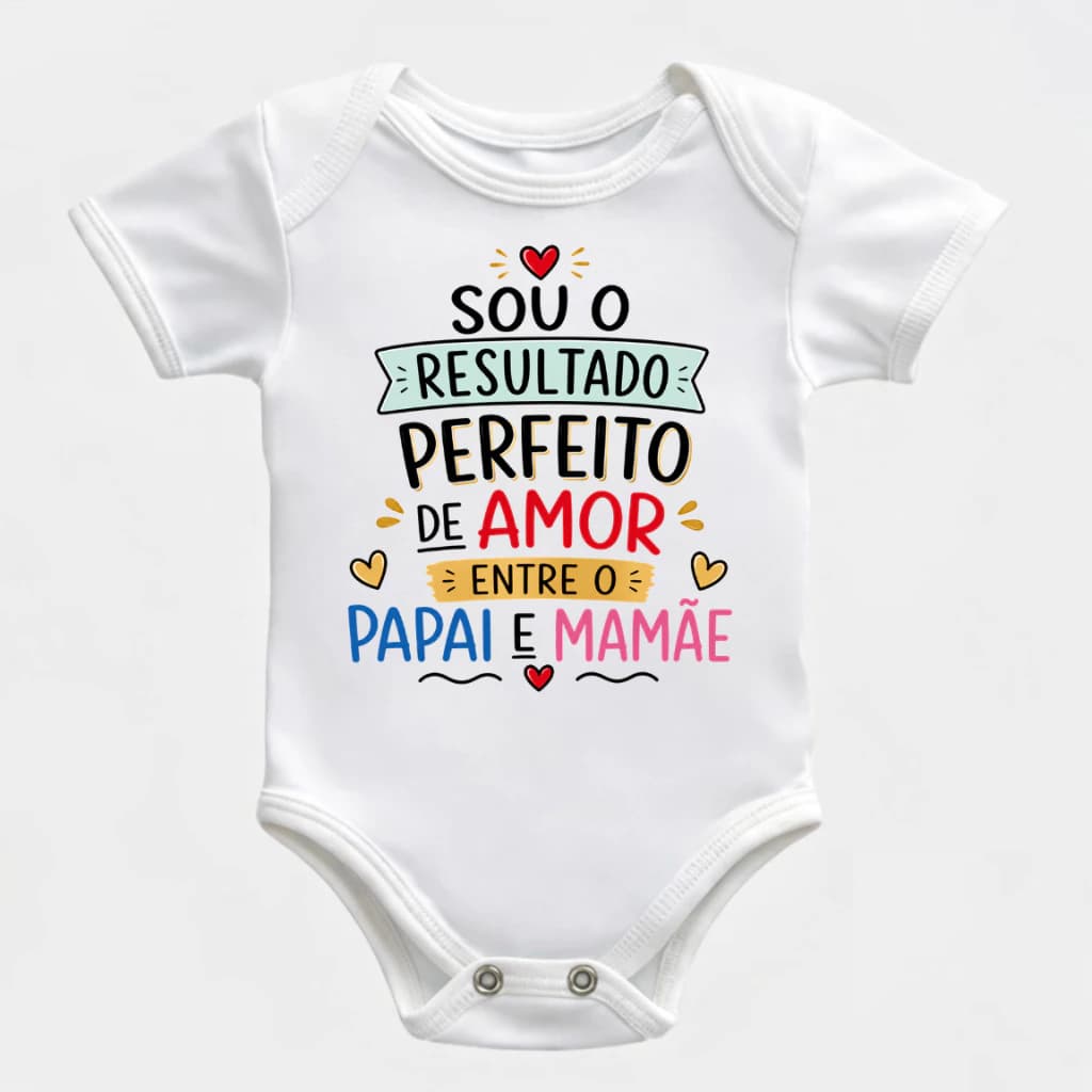 Roupa de Bebê Body Frase Amor Papai Mamãe Body Infantil Divertido Presente Bebê Menino Menina