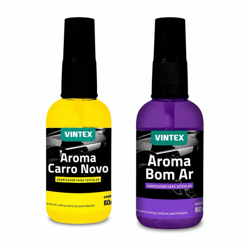 KIT Arominha Cheirinho BOM AR + CARRO NOVO Vintex Para Carro Spray 60ml A Granel