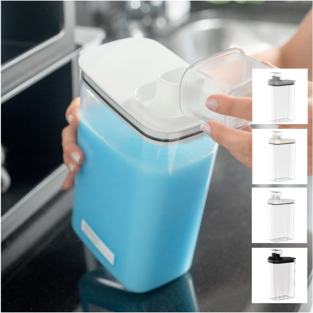 Dispenser Porta Sabão Líquido Amaciante Tampa Lavanderia Organizador Armário Vedação 2,3L Flow Ou