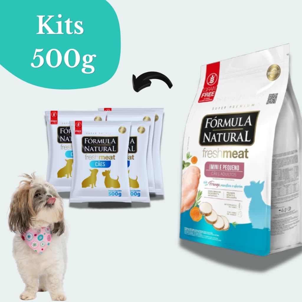 Ração 500g Cachorro Fórmula Natural Fresh Meat Pequeno Porte - Adultos
