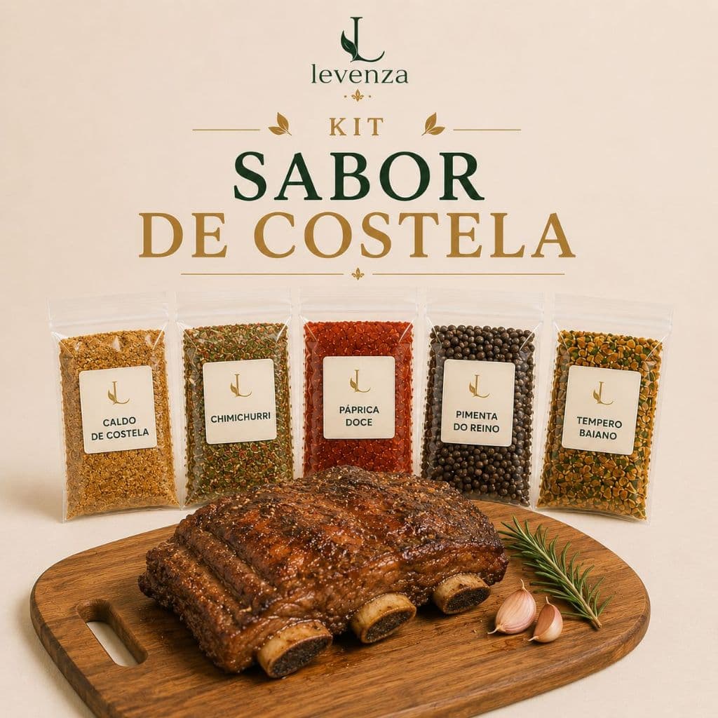 Kit Temperos para Costela e Churrasco 5x100g Sabor Defumado para Carnes e Assados