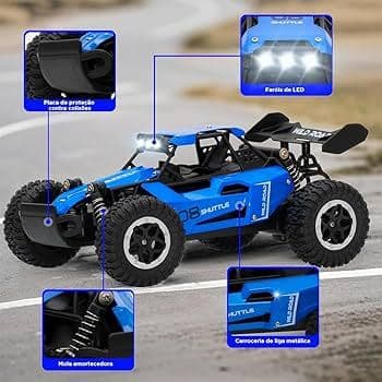 Carrinho de Controle Remoto Off-Road 1:16 com Velocidade de Até 20 km/h