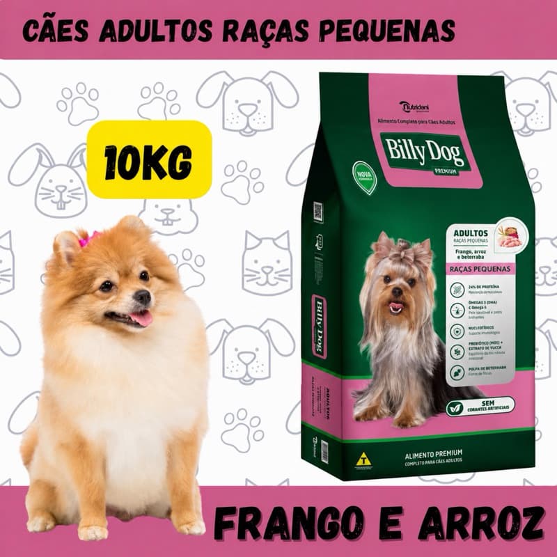 Ração Para Cachorro Billy Dog Premium para de Raças Pequenas - 10kg