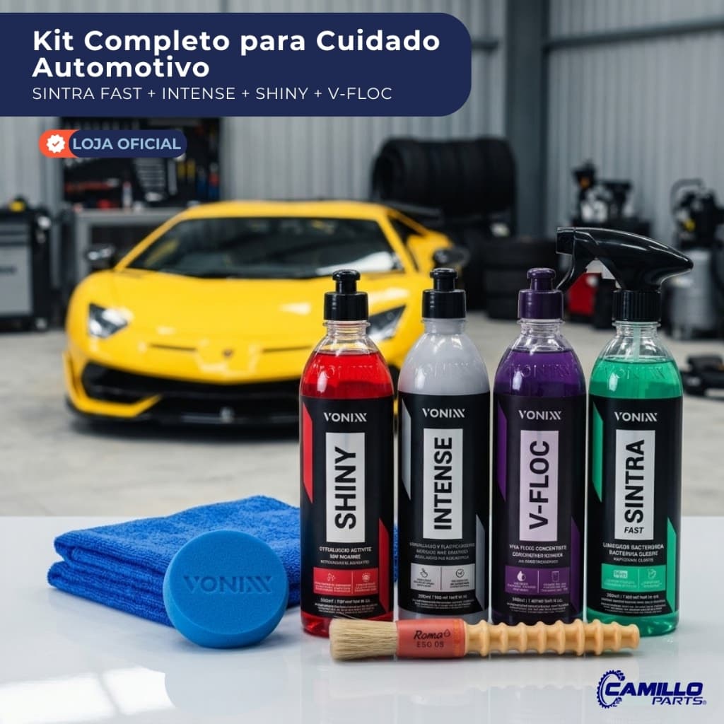 Kit Completo Lavagem Automotiva Vonixx Sintra Multiuso APC 500ml Uva Limpeza Carros
