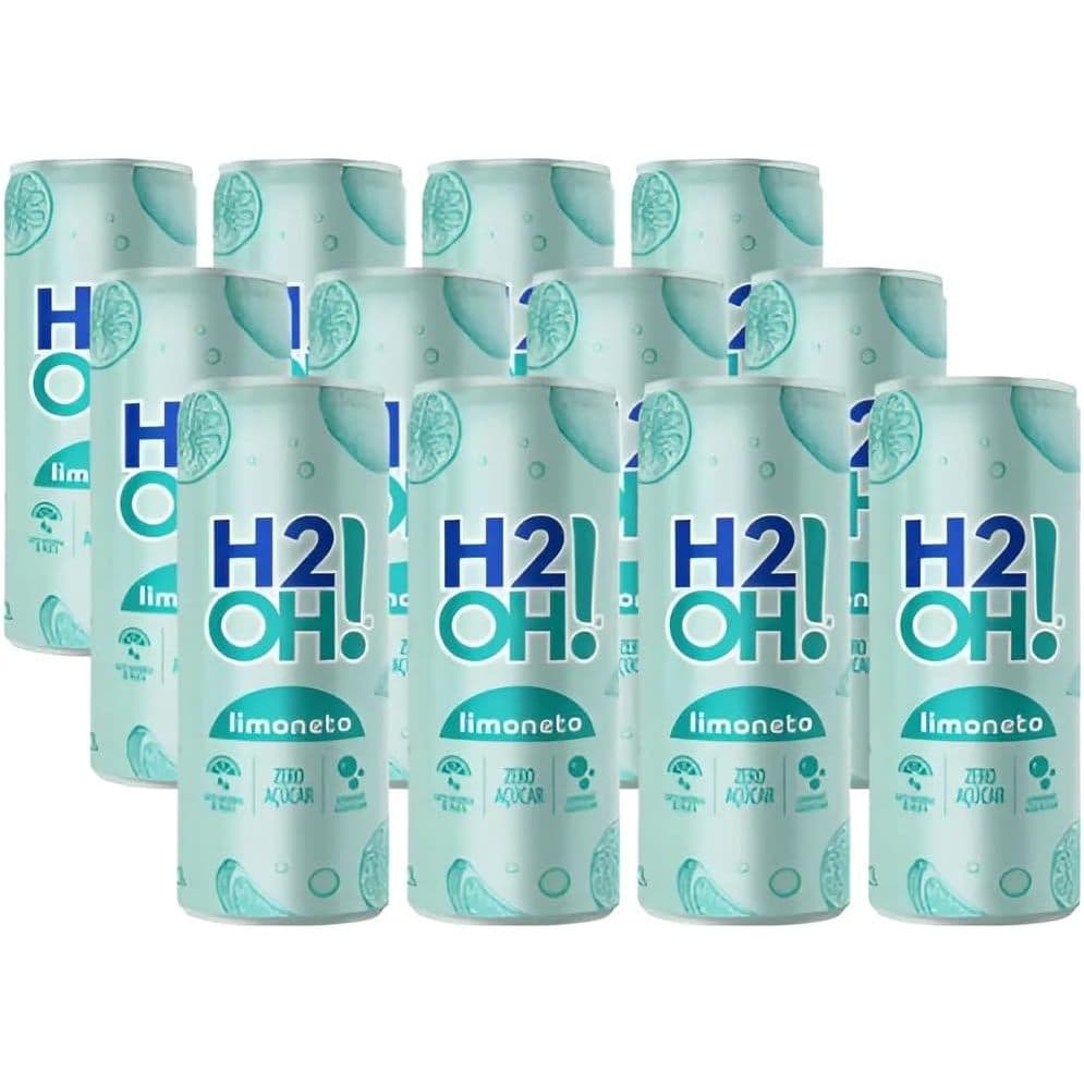 Kit 12 Unidades Refrigerante H2O Limoneto Lata 350ml Cada