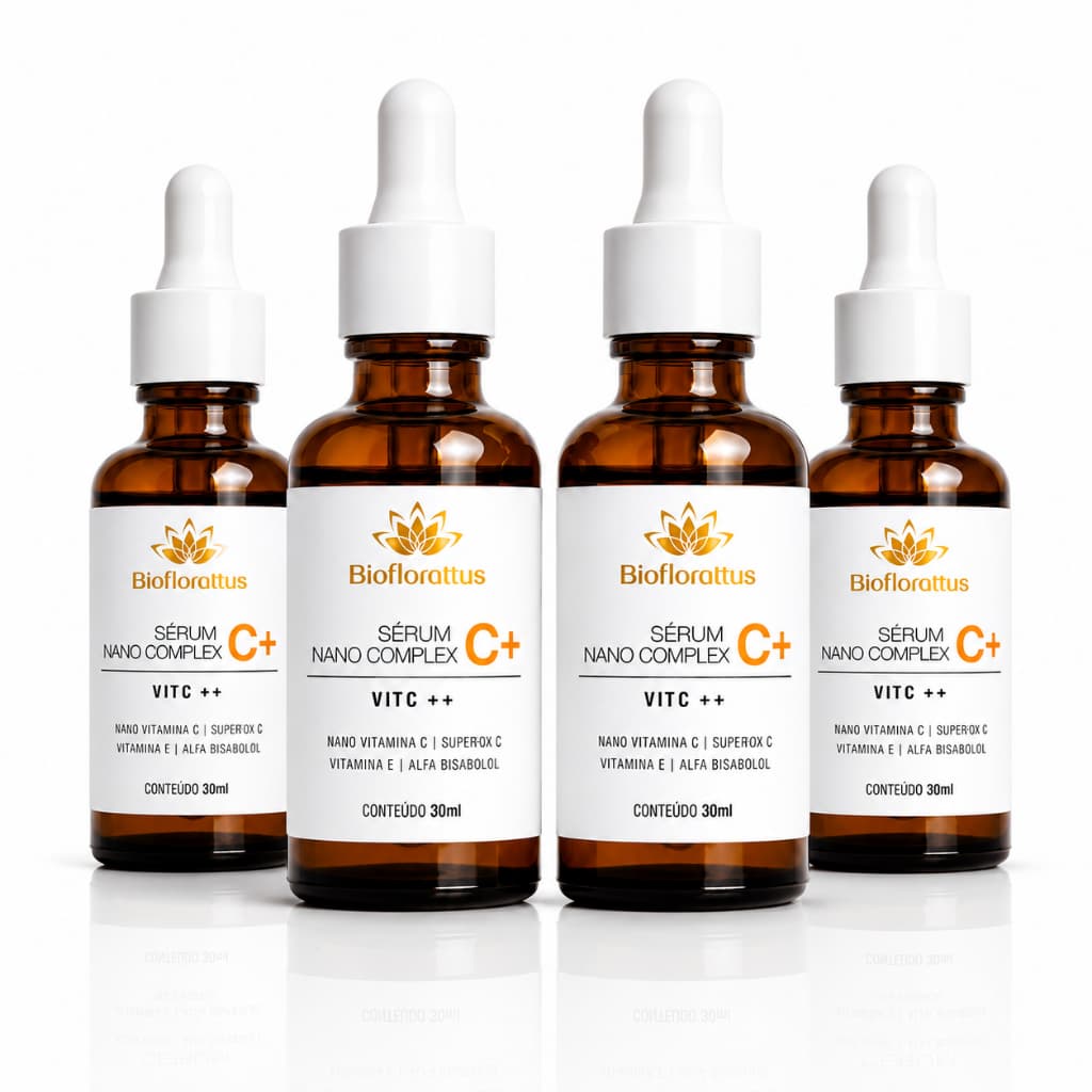 Kit 4 Sérum Facial Vitamina C Nano Complex C++ Antioxidante e Iluminador