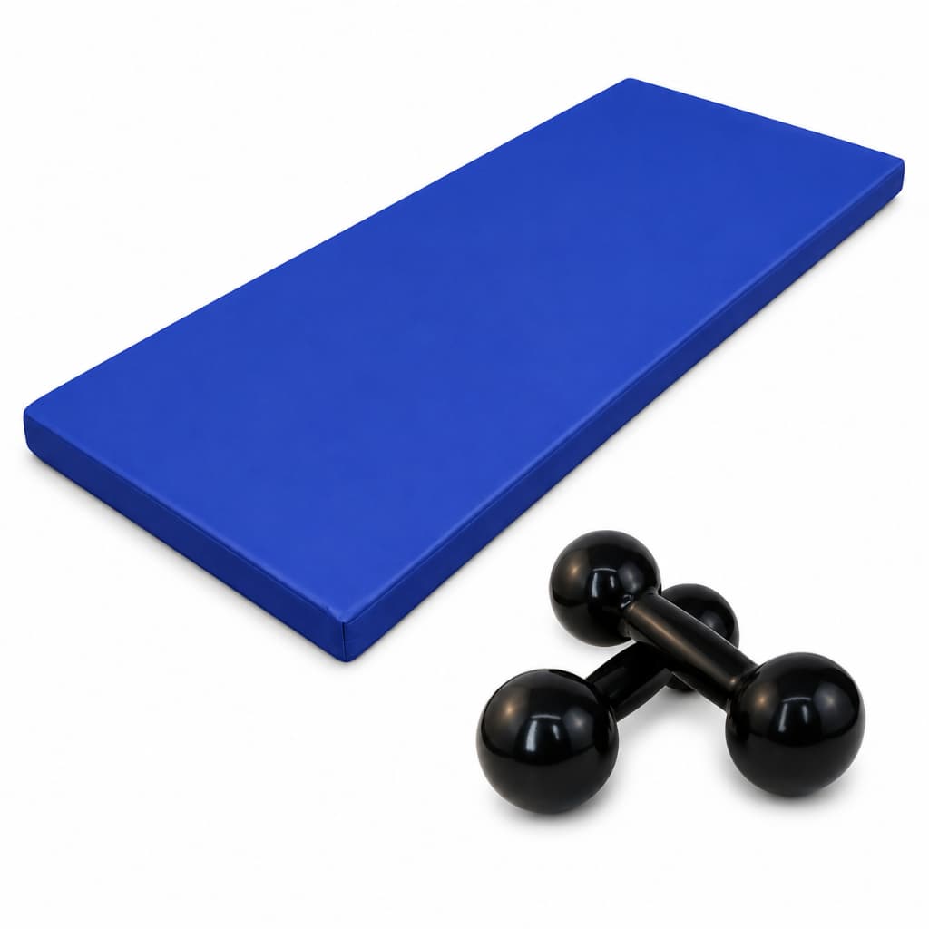 Kit Fitness Completo Par de Halteres Bola Emborrachado 3kg + Colchonete Academia 90x40x3cm Treino em Casa