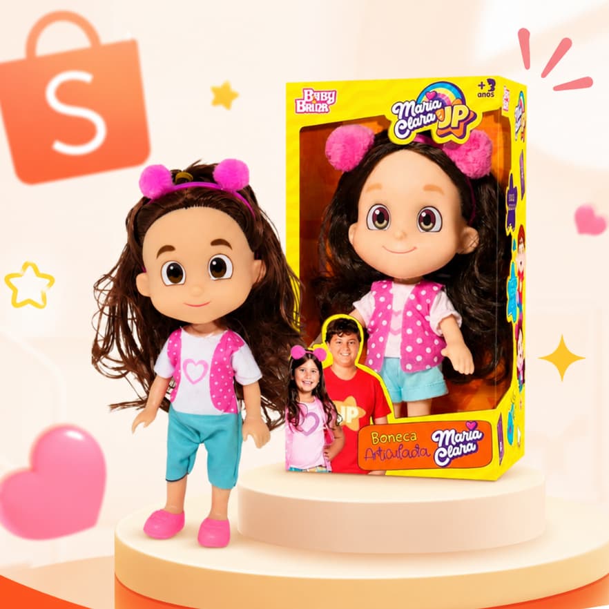 Boneca Maria Clara Ou Boneco JP 16cm Articulados Com Roupa E Sapato Removível Brinquedo Infantil