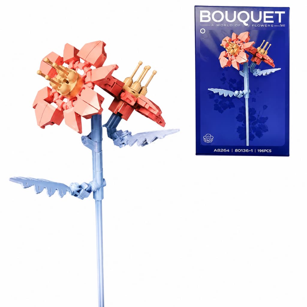 Blocos de Montar Buquê Flores Sortidas Presente Decorativo Lego Montagem Romantico
