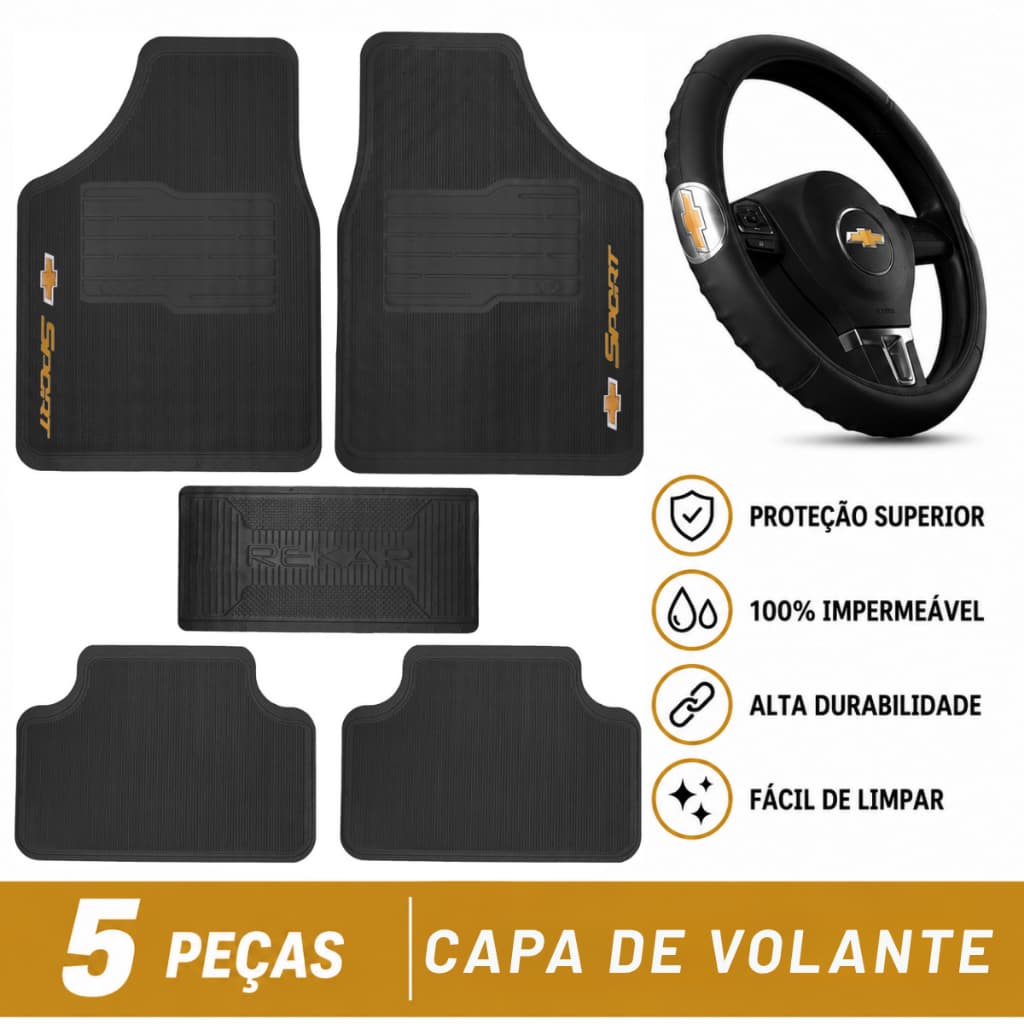 tapete personalizado automotivo Chevrolet + Capa de volante