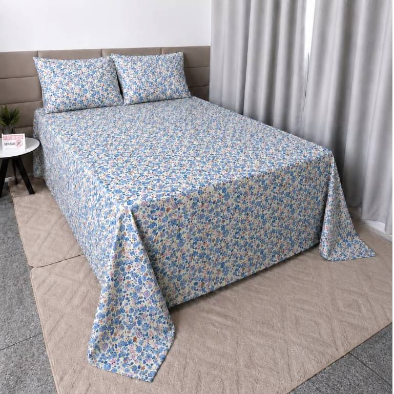 kit Jogo De Lençol Percal Casal Cama Box Com 2 Fronhas