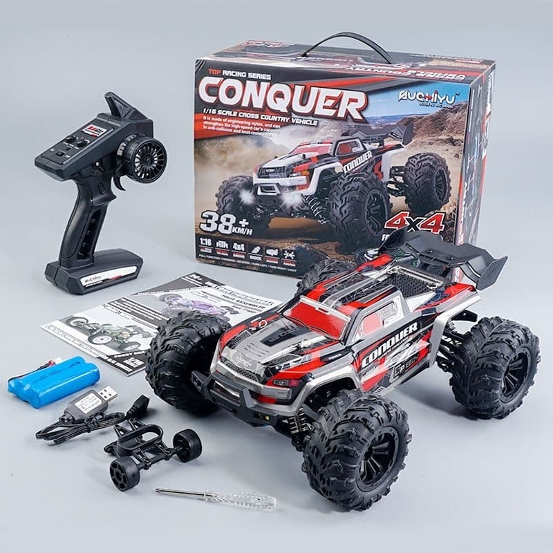 Carrinho Controle Remoto 4X4 Vermelho - Alta Velocidade e Design de Simulação Realista