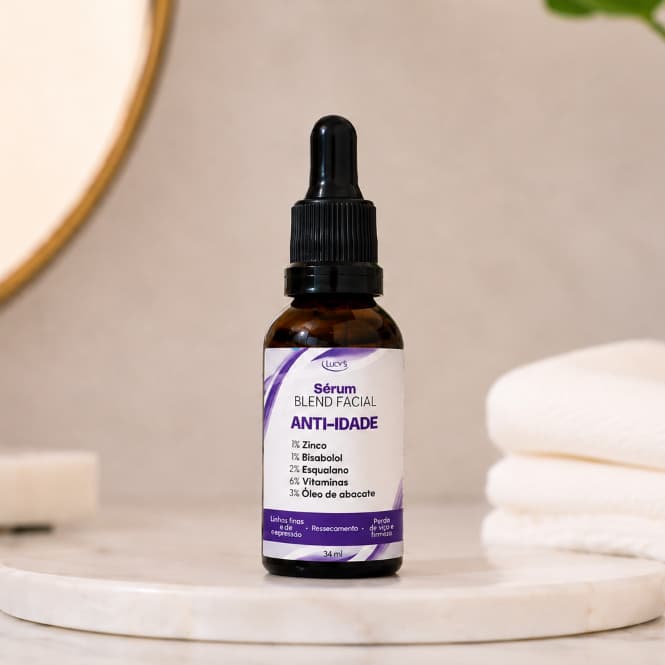 Sérum Facial Lucy's Anti-Idade 34ml | Hidratação e Firmeza | Vitaminas + Esqualano