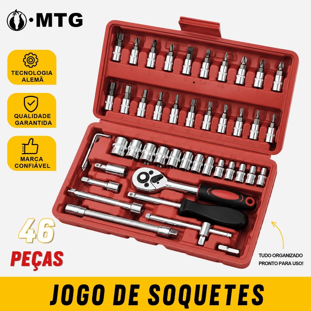 MTG Kit Ferramentas 46 Peças Completo Com Maleta