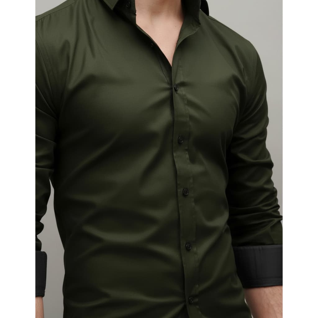 Camisa Social Masculina Premium Manga Longa Modal/ Elastano Colarinho e Punhos Duplos Trabalho Lazer