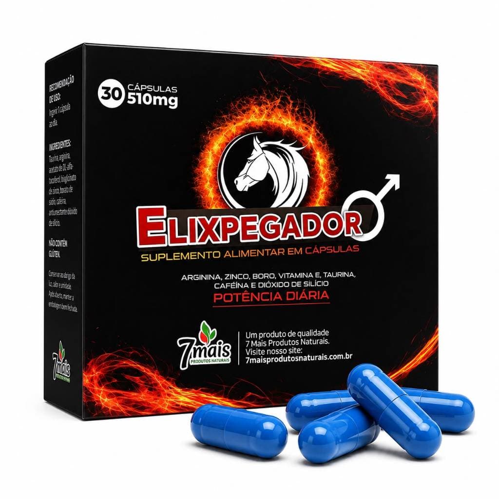 Elixpegador Suplemento Alimentar com Taurina, Cafeína, L-Arginina, Zinco e Vitamina E | 30 Cápsulas 510mg