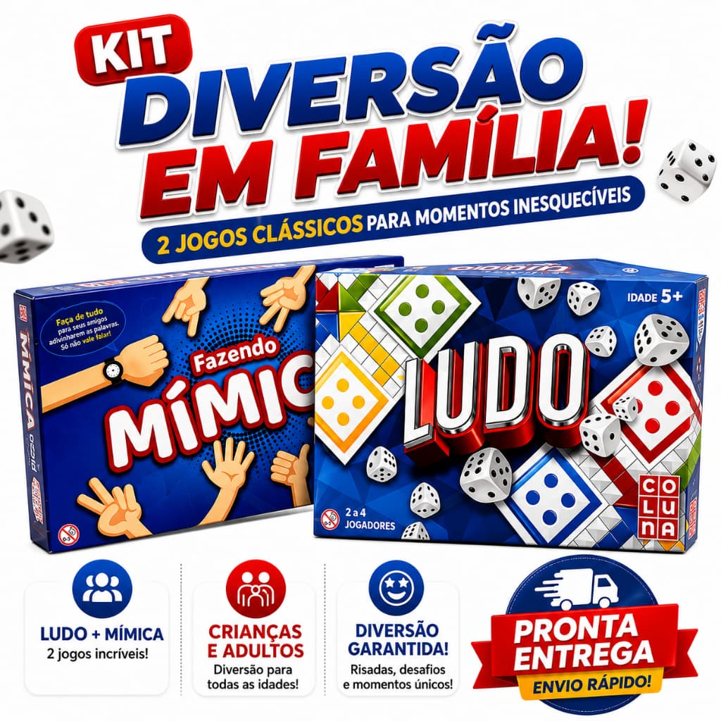 Jogos Fazendo Mímica + Ludo Coluna Jogo de Tabuleiro Infantil Família 5+ Anos