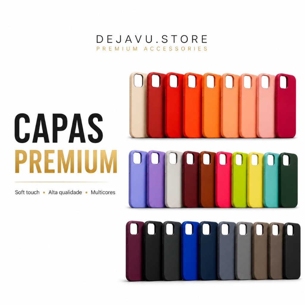 KIT 3 Ou 5 Capas Silicone Cor Aleatoria Compatível Com Todos iPhone 17 16 15 14 13 12 11 Pro Max Plus X XR XS Max