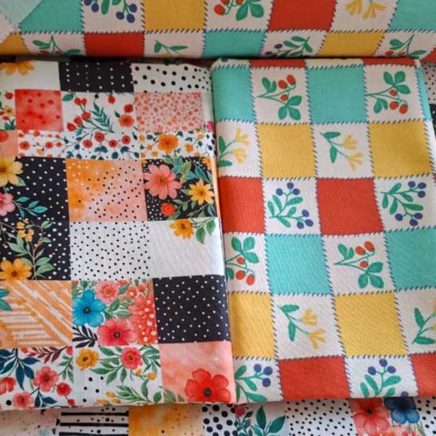 Kit 2 Tecidos Tricoline 100% Algodão Estampas Premium 50x150cm Patchwork Costura Criativa Artesanato