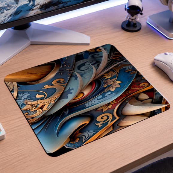 Mouse Pad Gamer Oriental Pequeno 30x20cm Para Notebook Computador PC
