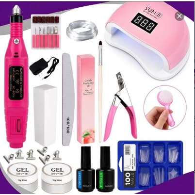 Kit Unha Gel Completo Fibra Kit Unhas Gel N°8