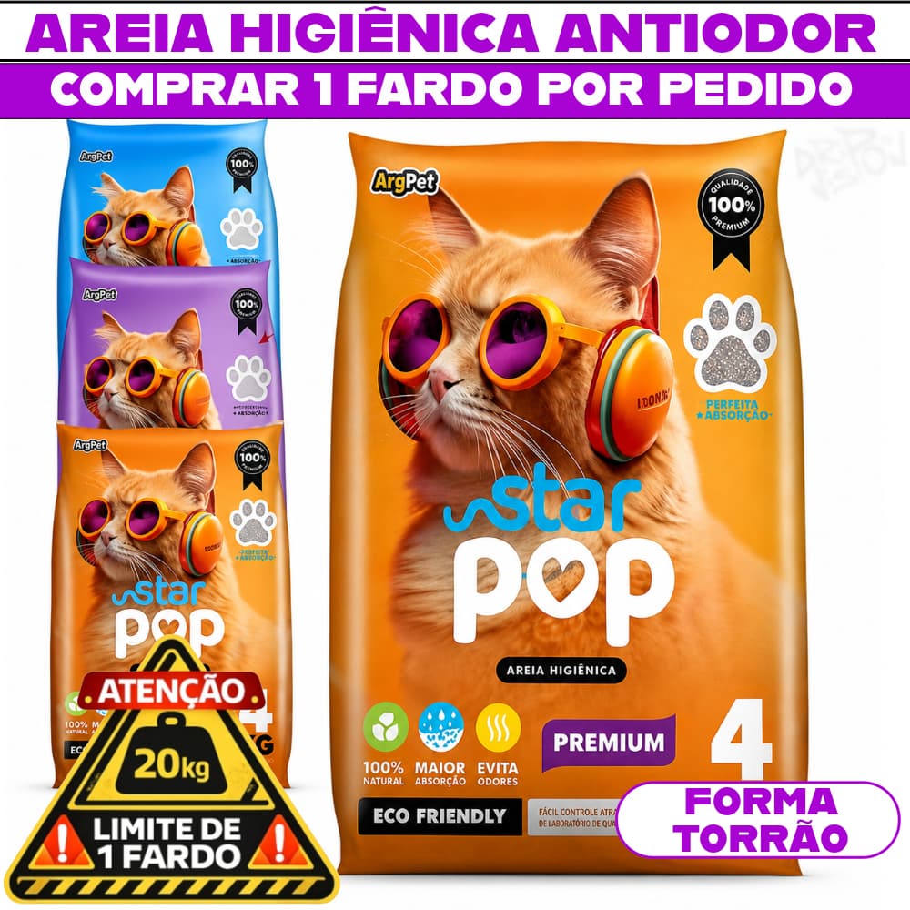 Kit 5 Areia Sanitária Higiênica para Gatos Natural Argila Ecológica Absorvente Forma Torrões Firmes