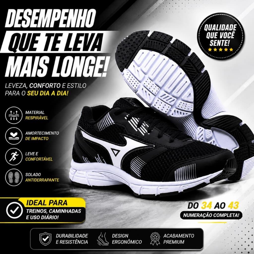 Tênis masculino academia caminhada treino corrida leve esportivo top 34 ao 43