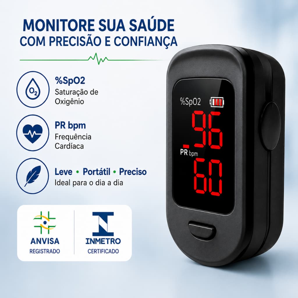 Oxímetro de Pulso de Dedo Digital Mediclini Light SpO2 Adulto Infantil