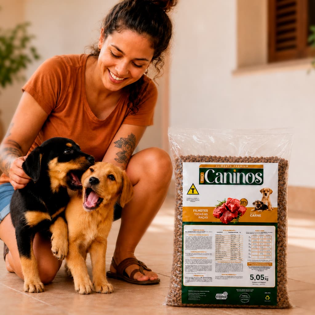 Ração Cachorro 5kg Filhote Premium Sabor Carne 28% Proteína Sem Corante e Aromatizante