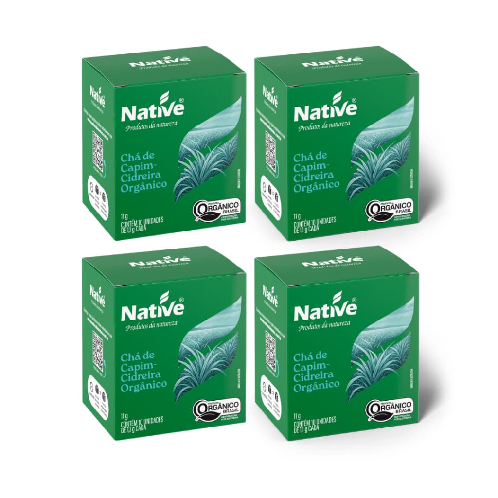 Kit 4 Chá De Capim-cidreira Orgânico Native C/ 10 Sachês 11g