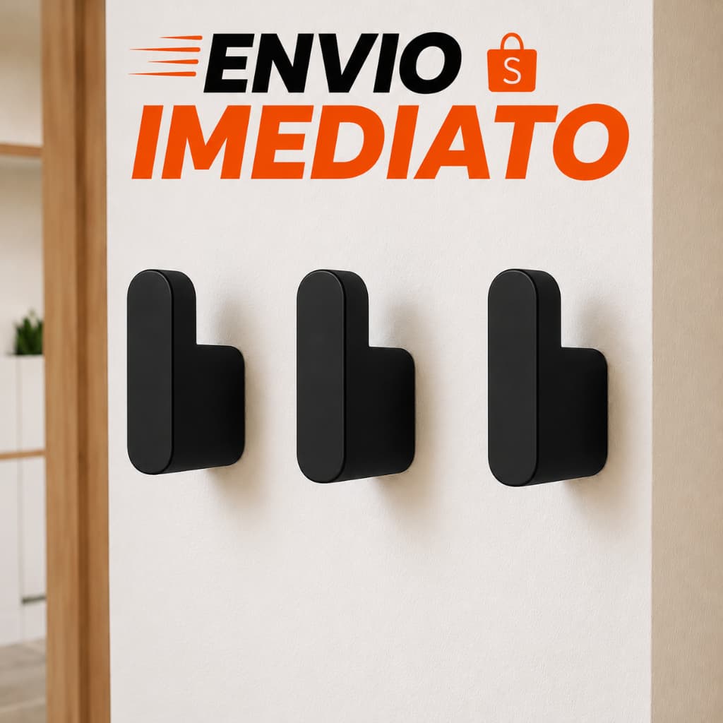 Kit 3 Ganchos de Parede Branco Ou Preto Sem Furo Com Fita Dupla Face 3M  Multiuso Organizador Cozinha Quarto Banheiro