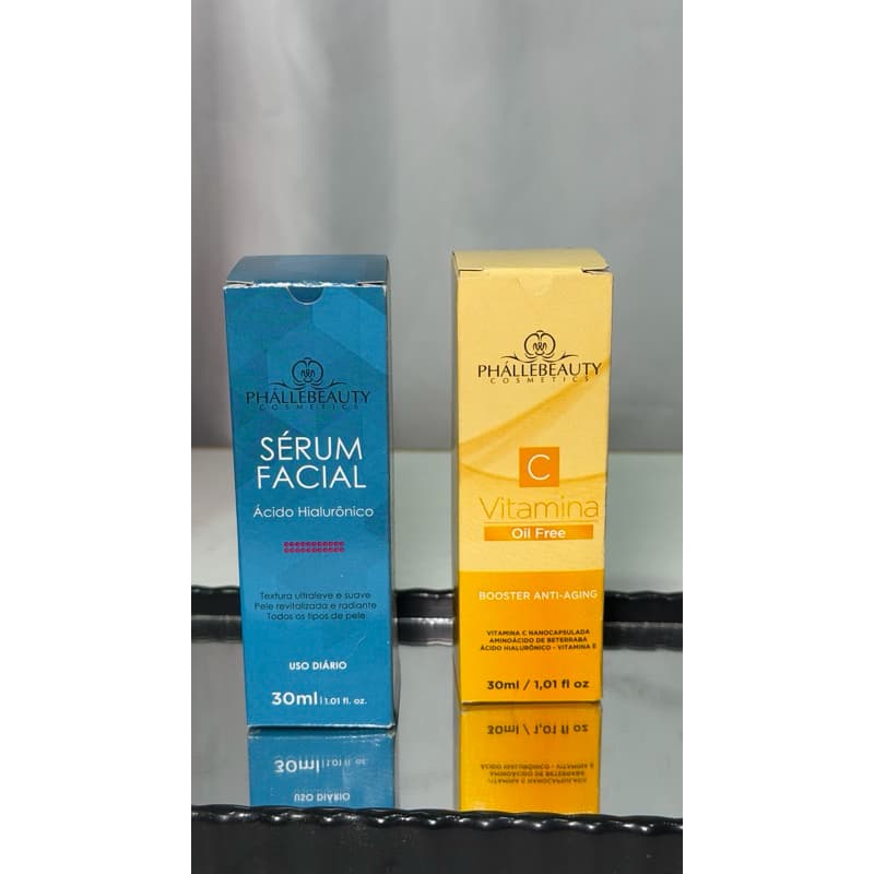 💧 Sérum Facial – Ácido Hialurônico | Phállebeauty   🍊 Sérum Facial Vitamina C – Phállebeauty