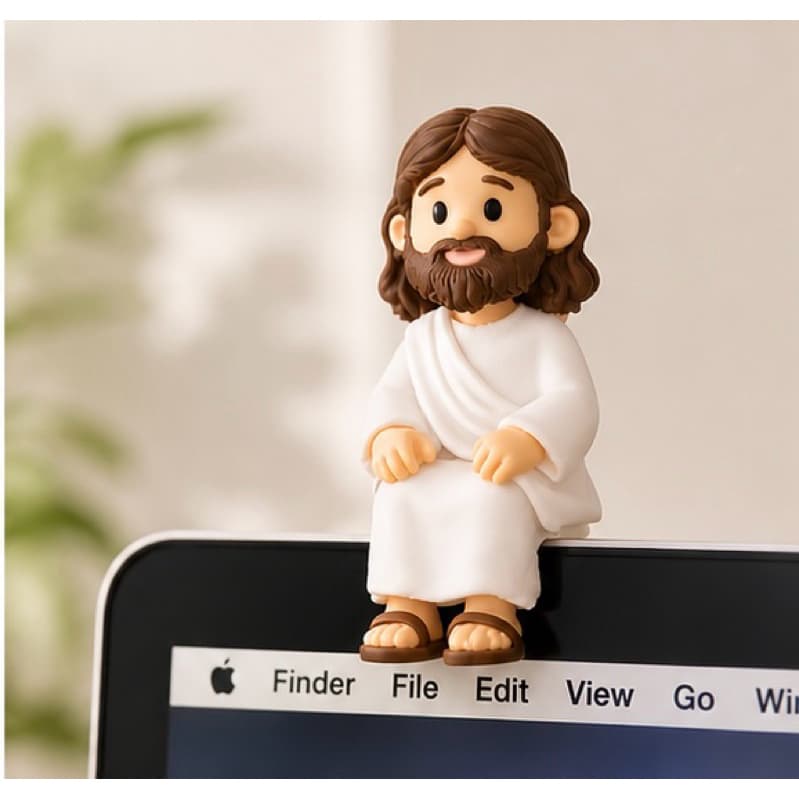 Mini Jesus Sentado Impressão 3D Decorativo Para Monitor Mesa Prateleira Nicho Carro