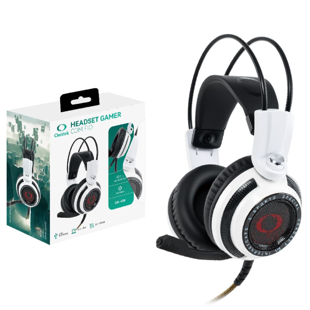 Fone Gamer Headset Com Fio Microfone LED P2 USB 40mm Estéreo Para PC Computador PS4 Xbox Notebook