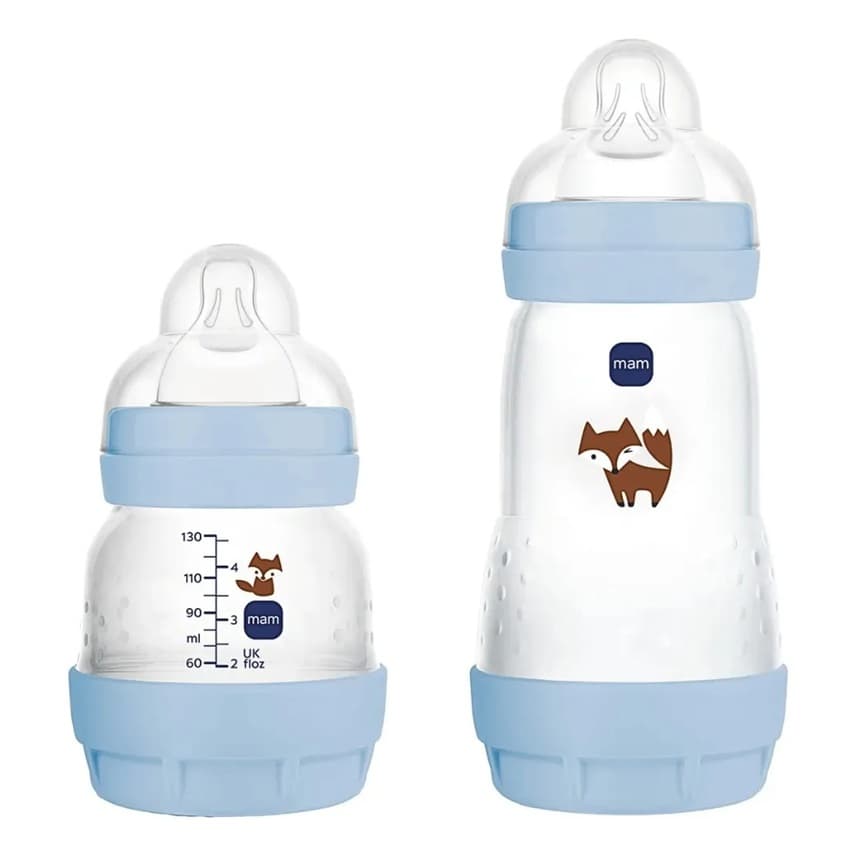 Kit Mam Mamadeira Easy Start Azul 130ml + 260ml 0+ meses