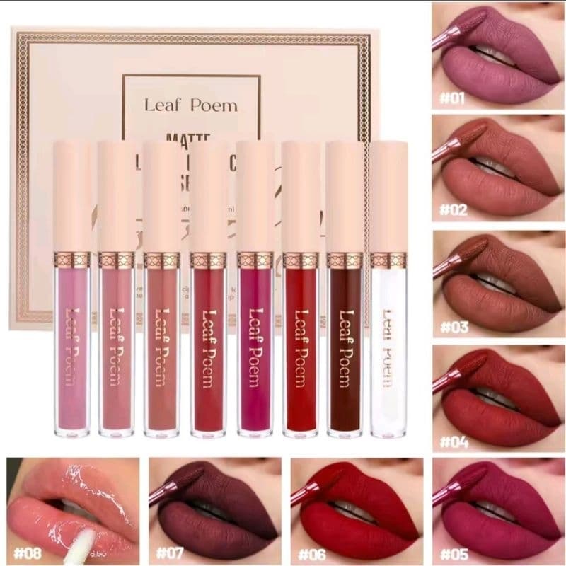 Batom líquido matte, brilho labial, batom à prova d'água, 1 peça, 8 cores/variações